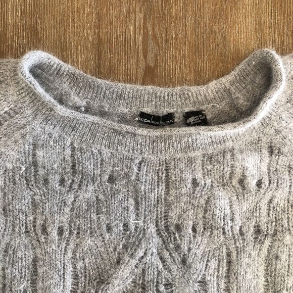 Moda International Sweater Womens Size L Long Sleeve Pullover Open Knit Boxy - Picture 2 of 10